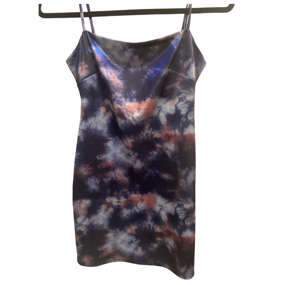 Urban Outfitters Mini Blue Sheen Dress - Size S